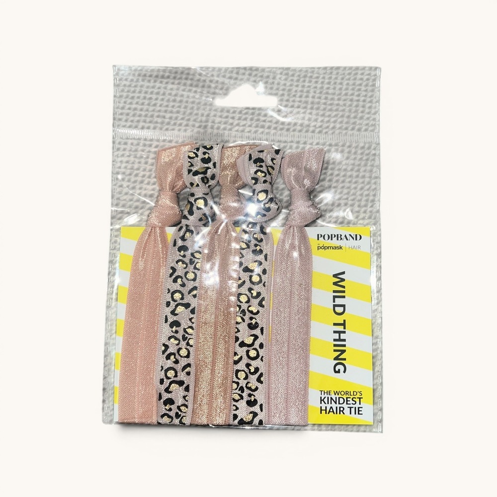 Popband Wild Thing Hair Ties Anti-Snag Elastic Ponytail Holders 5 Pack New